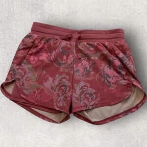 All In Motion Girls 6X/7 Running Shorts Floral Print Activewear Athleisure